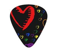 Gay Pride Rainbow - 12 plettri per chitarra, spessore 0,46 mm/0,71 mm/0,96 mm, con custodia, per chitarra acustica-elettrica, ukulele, basso