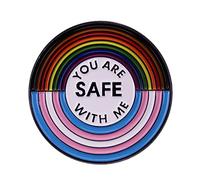 Gay Pride Rainbow Color Badge You Are Safe With Me Smalto Pin Safe Space Trans Flag Ally Spilla Spille Per Zaini Zaino Distintivo Spilla