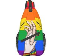 Gay Pride Rainbow LGBT Sling Backpack, Casual Crossbody Shoulder Backpack Sling Bag Chest Daypack for Men Women