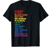 Gay Pride Science is Real Black Lives Matter Love is Love T-Shirts Manica Corta Uomo Unisex Black Tee for, Colore 11, L