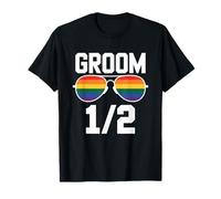 Gay Pride Sposo 1 di 2 LGBTQ Bachelor Party Maglietta