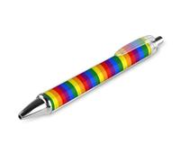 Gay Proud - Penna a sfera con stampa a forma di bandiera arcobaleno, retrattile, fusto rotondo, punta fine, 0,5 mm, 1/2/4 pezzi