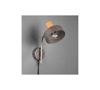 GAYA LAMPADA DA PARETE ORIENTABILE IN LEGNO E METALLO STILE VINTAGE LAMPADINA ATTACCO E14