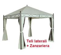GAZEBI GAZEBO IN ACCIAIO SANTO DOMINGO CM. 300x300xHmax 260 ARREDO GIARDINO