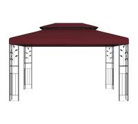 Gazebo 3,97 x 2,96 x 2,68 m, rosso vino, poliestere e acciaio | Tetto regolabile manuale, design moderno, uso esterno, facile manutenzione