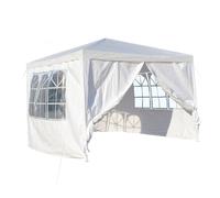 Gazebo 3x3 m bianco con laterali rimovibili e finestre per giardino ed esterni