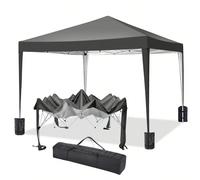 gazebo 3x3 m, gazebo 3x3 m impermeabile, stabile, resistente al freddo 8 chiodi 4 corde antivento Gazebo con telone superproof 50+ ad alta densità stand per feste pieghevole gazebo pieghevole 3x3 m ga