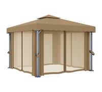 Gazebo 3x3 m Grigio Talpa con Tende Laterali