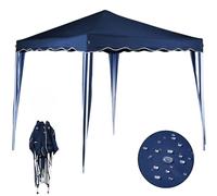 Bakaji Gazebo 3x3 Mt Pieghevole Impermeabile Richiudibile 3 x 3 Tendone Giardino, Telo Impermeabile, Struttura Metallo Apertura e Chiusura a Fisarmonica, modello ISCHIA (Blu)