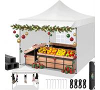 Gazebo 3x3 Pieghevole Impermeabile con 3 Pareti Laterali, Gazebo Esterno Resistente, Tende per Gazebo,Tendone Padiglione Pop Up per Feste Campeggio, Tenda Da Mercato