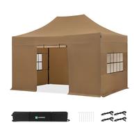 Gazebo 3x4,5 m - Tenda Premium Easy-Up | Set con pareti laterali - Beige