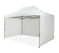 Gazebo 3x4,5 mt Pieghevole Impermeabile Da Esterno, con Tre Pareti Laterali, Struttura Resistente, Richiudibile a Fisarmonica, Con Sacca Per il Trasporto | Gazebo Pop-up Portatile Robusto