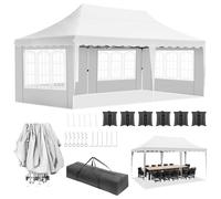 Gazebo 3x6 Pieghevole Impermeabile UV 50+ con 4 Pareti Laterali 6 Corde e 6 Sacc