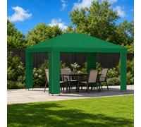 vidaXL Gazebo 4 x 3 m verde poliestere e acciaio 190, giardino e terrazza, concetti di design industriale per ambienti urbani con materiali sostenibili, soluzioni personalizzabili in stile moderno