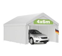 Gazebo 4 x 6 m con robusto telo PE impermeabile, resistente ai raggi UV, rinforzo del tetto, telaio del pavimento, struttura tubolare in acciaio, pareti laterali rimovibili, tenda, tenda per il