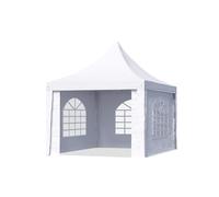 Gazebo a pagoda 3x3 m TOOLPORT facile e veloce da montare con finestre - robusto telo in PVC 700 bianco
