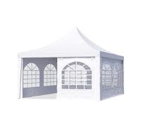Gazebo a pagoda 4x4 m TOOLPORT facile e veloce da montare con finestre - robusto telo in PVC 700 bianco