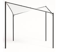 Gazebo a Vela da Giardino Esterno Bar 4x4 Metri Bianco Telo Copertura Farfalla
