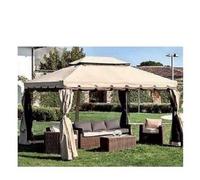 GAZEBO ADVENTURE 3X4 MT IN ALLUMINIO CON TELI LATERALI MOSCHIERA DA GIARDINO