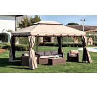 GAZEBO ALLUMINIO 3x4 SAHARA ADVENTURE CON TELI LATERALI E ZANZARIERA TOP PVC