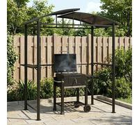 vidaXL Gazebo Barbecue Ripiani Laterali Antracite 210x114x230 Acciaio, Gazebo Barbecue Ripiani Laterali, Gazebo per BBQ, Gazebo per griglia, Gazebo