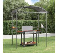 vidaXL Gazebo Barbecue Ripiani Laterali Antracite 220x115x230 Acciaio, Gazebo Barbecue Ripiani Laterali, Gazebo per BBQ, Gazebo per griglia, Gazebo