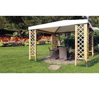 GAZEBO CAPRI 360X300 CON GRIGLIATI IN LEGNO DI PINO MASSELLO COPERTURA IDROREPEL
