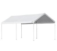 GAZEBO CAR PORT CANOPY 3X6 ACCIAIO BIANCO IMPERMEABILE