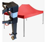 Gazebo certificato IGNIFUGO pieghevole acciaio portatile estendibile richiudibile estensibile per fiere eventi stand chiosco tenda tendone mercato mercatino (laterali esclusi) (Rosso, 3x4,5m)