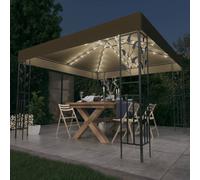 vidaXL Gazebo con Luci LED a Stringa 3x3 m Grigio Talpa