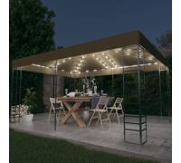 Gazebo con Luci LED a Stringa 3x4 m Grigio Talpa