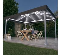 Gazebo con Pareti e Luci LED 400x300 cm Antracite in Alluminio
