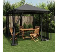 vidaXL Gazebo con Pareti in Rete Antracite 2,93x2,93 m in Acciaio