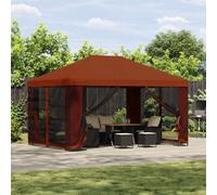 vidaXL Gazebo con pareti laterali 4 × 3 m Terracotta, Tenda da giardino e terrazzo, soluzioni di ombra utili, copertura gazebo all'aperto, riparo ampio per eventi