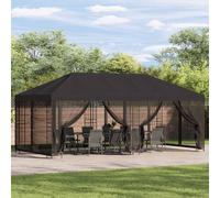 vidaXL Gazebo con pareti laterali 6 x 3 m Antracite, Gazebo per eventi in giardino e terrazza, moderno ombrello esterno, rifugio versatile, tende con pareti in rete