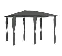 Gazebo con rivestimento su palo 3x4x2,6 m antracite 160 g/m2 ombrellone da esterno, tenda, arredamento da esterno, forniture per la casa, decorazione