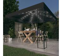 Gazebo con Stringa di Luci LED 3x3 m Antracite