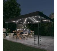Gazebo con Stringa di Luci LED 3x4 m Antracite