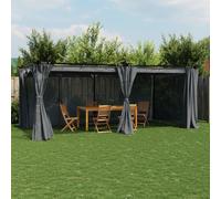 vidaXL Gazebo con Tende Antracite 6x3 m in Acciaio