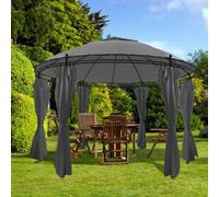 vidaXL Gazebo Rotondo con Tende 3,5 x 2,7 m Antracite