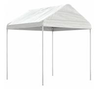 Gazebo con tetto bianco 2,28x2,23x m parasole in polietilene da esterno, tetto, tenda, arredamento da esterno, forniture per la casa, decorazione White