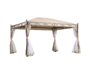 Gazebo da esterno 3x4 mt in acciaio e poliestere con zanzariera perimetrale Joseline