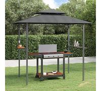 Gazebo da esterno con ripiani laterali, struttura in acciaio resistente, 240 x 150 x 243 cm, ideale per giardino, terrazza e intrattenimento, ideale per vivere all'aperto