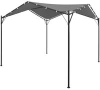 Gazebo da Giardino 3,5x3,5m Onda Petra in Acciaio Verniciato - Copertura Idrorepellente in Poliestere 180g/m², Altezza 270cm, Telo Grigio.