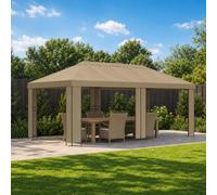 vidaXL Gazebo da giardino 6 x 3 m Beige poliestere e acciaio 190, giardino e terrazza, stile industriale, design moderno, atmosfera accogliente, spazio urbano, soluzioni sostenibili, layout creativi