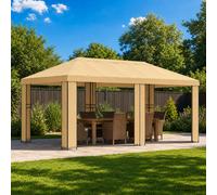 vidaXL Gazebo da giardino 6 x 3 m Crema Poliestere e Acciaio 190, Giardino e terrazza, lounge all'aperto, gazebo estivo, tenda per patio, rifugio ombreggiato