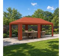 vidaXL Gazebo da giardino 6 x 3 m Terracotta Poliestere e Acciaio 190, Giardino e terrazza, lounge all'aperto, gazebo estivo, tenda per patio, rifugio ombreggiato