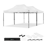 Gazebo da giardino 6x4,5 m Tenda Premium Easy Up Set incl 2Tende e 1 Kit di Collegamento Bianco