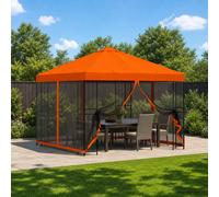 vidaXL Gazebo da giardino con pareti laterali 3 x 3 m Arancione, Giardino e Terrazza, Gazebo Elegante all'Aperto, Tenda Sole, Padiglione per Eventi, Ombra Design Industriale