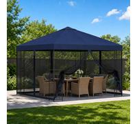 vidaXL Gazebo da giardino Elegante all'aperto 3 x 3 m con pareti laterali Blu
